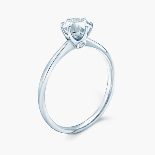 Pierścionek zaręczynowy The Journey: białe złoto, akwamaryn